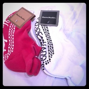 **NWT** 2 pair pink and white Barre socks
